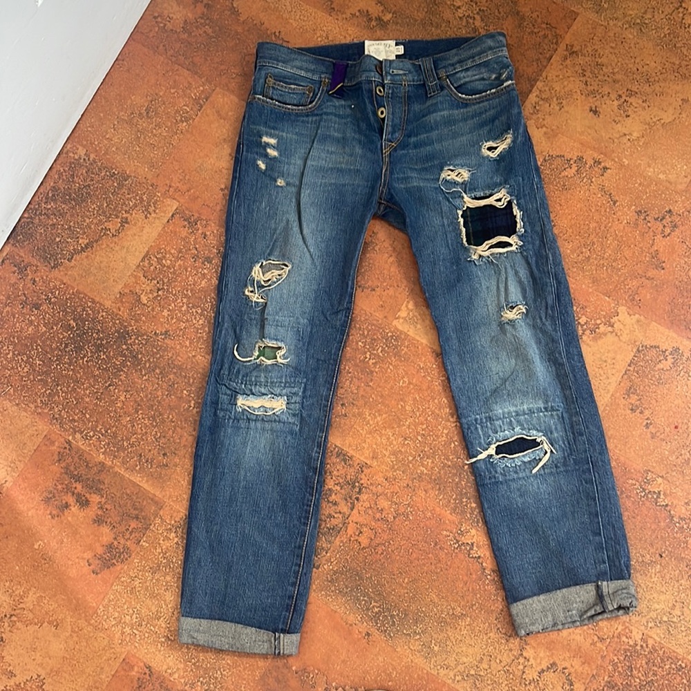 Rugby Ralph Lauren flannel patch jeans